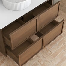 Cali 900mm Walnut Wall Hung Vanity with Basin & Shaving Cabinet Package